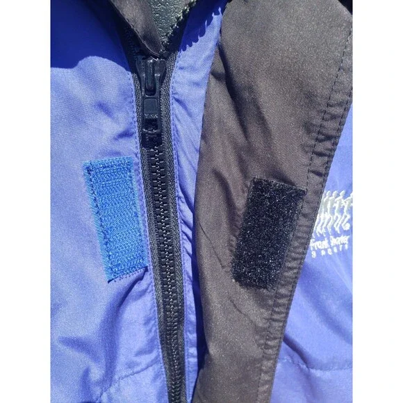 Vintage Frank Shorter Jacket Mens Large Blue Gore Tex Hooded Colorblock 90s EUC! - Picture 4 of 16